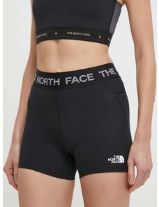 Športové krátke nohavice The North Face Tech Bootie dámske, čierna farba, s potlačou, stredne vysoký pás, NF0A87JZJK31