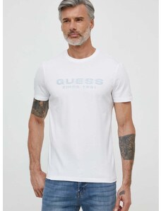 Tričko Guess pánske, biela farba, s potlačou, M4GI61 J1314