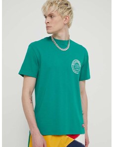 Bavlnené tričko Tommy Jeans Archive Games pánske,zelená farba,s potlačou,DM0DM19545