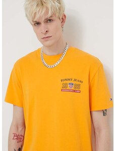 Bavlnené tričko Tommy Jeans Archive Games pánsky,žltá farba,s potlačou,DM0DM19545