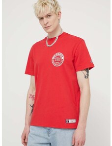 Bavlnené tričko Tommy Jeans Archive Games pánske,červená farba,s potlačou,DM0DM19545