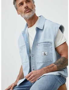 Rifľová vesta Calvin Klein Jeans pánsky,prechodný,J30J325309