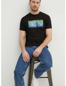 Bavlnené tričko Armani Exchange pánske, čierna farba, s potlačou, 3DZTJG ZJBYZ,