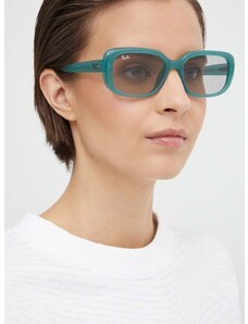 Slnečné okuliare Ray-Ban dámske, zelená farba, 0RB4421D