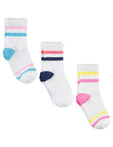 Civil Girls Dievčenská 3-dielna súprava ponožiek 2-12 ročné ponožky biele