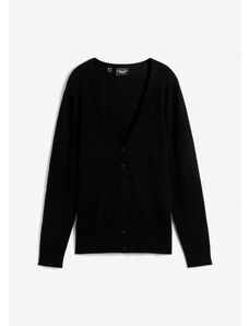 bonprix Pletený sveter na gombičky, farba čierna