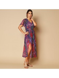 Blancheporte Dlhé šaty s potlačou, recyklovaný polyester fialová 036