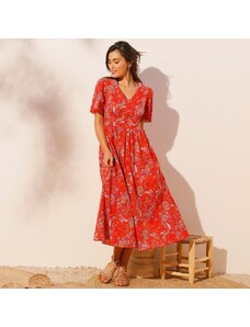 Blancheporte Dlhé šaty s potlačou červená/fialová 036