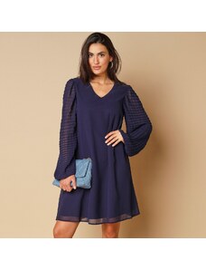 Blancheporte Rovné šaty s originálnymi rukávmi nám. modrá 036