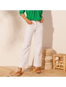 Blancheporte Rovné široké džínsy biela 036