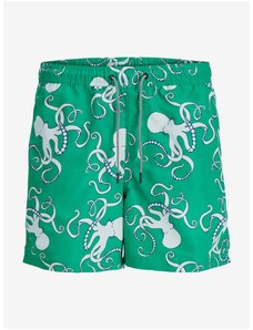 Green Men's Patterned Swimsuit Jack & Jones Fiji - Men's