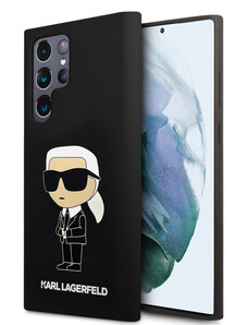 Samsung Galaxy S24 Ultra Karl Lagerfeld Liquid Silicone Ikonik NFT Case čierna KLHCS24LSNIKBCK