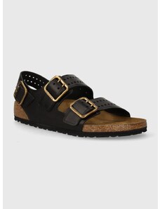 Kožené sandále Birkenstock Milano Bold Gap pánske, čierna farba, 1023622