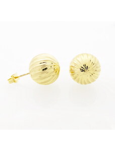 Šperk Holíč Gravírované zlaté napichovacie náušnice v tvare gule, 3,20 g, 14k