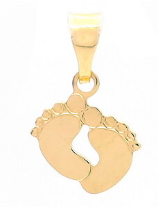 Šperk Holíč Zlatý prívesok odtlačky nôh, 0,50 g, 14k
