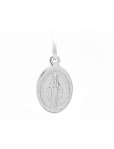 Šperk Holíč Prívesok medailón Panna Mária z bieleho zlata, 0,70 g, 14k