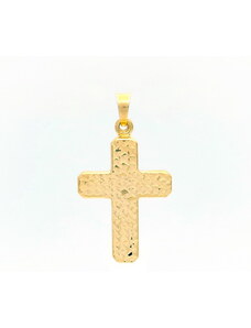 Šperk Holíč Prívesok gravírovaný kríž zo žltého zlata, 0,85 g, 14k