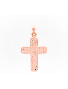 Šperk Holíč Prívesok gravírovaný kríž z ružového zlata, 0,85 g, 14k