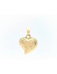 Šperk Holíč Prívesok gravírované zlaté kombinované srdiečko, 0,45 g, 14k