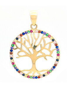 Šperk Holíč Kamienkový prívesok zo zlata ,,strom života", 1,40 g, 14k