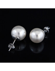 Šperk Holíč Biele perlové napichovacie náušnice
