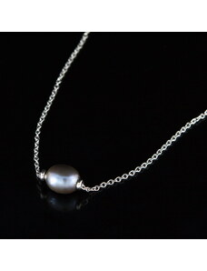 Šperk Holíč Oceľový náhrdelník s perlou