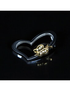 Šperk Holíč Srdce s motýľom - oceľový prívesok