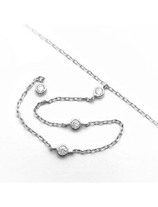 Šperk Holíč Strieborný náhrdelník s kamienkovou visačkou