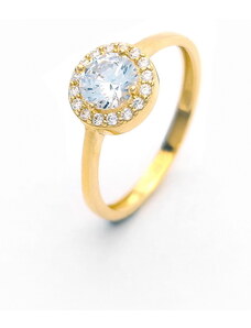 Šperk Holíč Zlatý prsteň so zirkónomi, 1,70 g, 14k