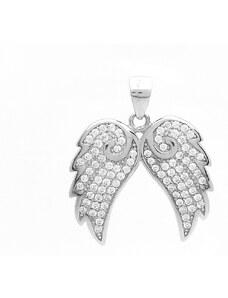 Šperk Holíč Strieborný prívesok ,,anjelské krídla" s kamienkami