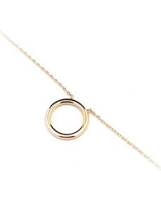 Šperk Holíč Jemný zlatý náhrdelník s kruhom, 1,90 g, 14k