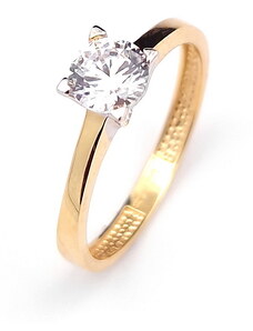 Šperk Holíč Zlatý zásnubný prsteň so zirkónom, 1,55 g, 14k