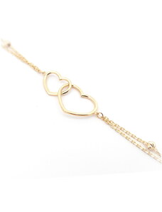 Šperk Holíč Dvojitý zlatý náhrdelník so srdiečkom, 2,50 g, 14k