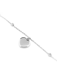 Šperk Holíč Jemný biely náhrdelník so srdiečkom, 2,00 g, 14k