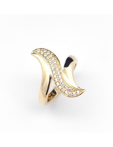 Šperk Holíč Mohutnejší zlatý prsteň so zirkónomi, od 2,75 g, 14k