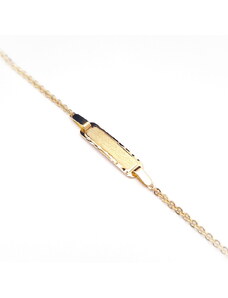 Šperk Holíč Detský náramok s platničkou a príveskom zo žltého zlata, 1,80 g, 14k