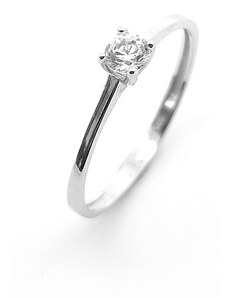 Šperk Holíč Zlatý zásnubný prsteň so zirkónom z bieleho zlata, 0,95 g, 14k