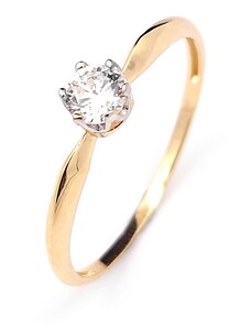 Šperk Holíč Zlatý zásnubný prsteň so zirkónom, 1,05 g, 14k