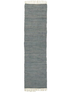 IB LAURSEN Bavlnený behúň na podlahu Blue 250 x 60 cm