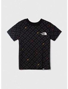 Detské tričko The North Face SIMPLE DOME TEE PRINT čierna farba, vzorované