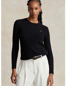 Vlnený sveter Polo Ralph Lauren dámsky, čierna farba, tenký, 211910421