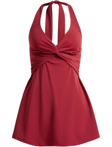 bonprix Sťahujúce kúpacie šaty z recyklovaného polyamidu stredne tvarujúci efekt, farba červená, rozm. 40