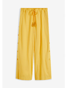 bonprix Široké nohavice s gombičkami, farba žltá, rozm. 34