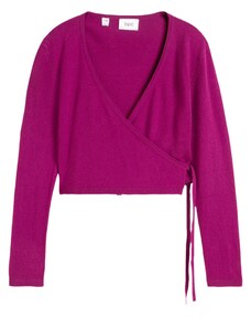 bonprix Pletený sveter, dievčenské, zavinovacie, farba fialová, rozm. 164/170