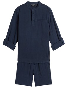 bonprix Mušelínové nohavice a košeľa (2-dielna sada), farba modrá
