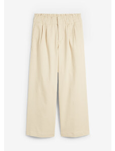 bonprix Široké džínsy, vysoký pás, pohodlný pás, farba béžová, rozm. 54