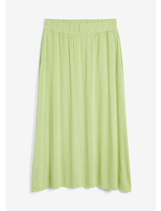 bonprix Džersejová sukňa s vreckami, midi dĺžka, farba zelená