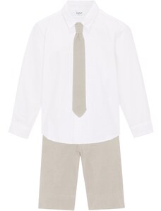 bonprix Košeľa, krátke nohavice, motýlik (3-dielna sada), farba biela
