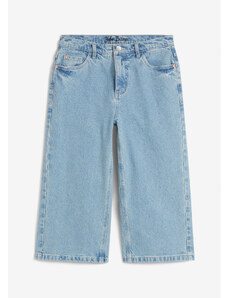 bonprix Culotte džínsy, vysoký pás, Capri, farba modrá