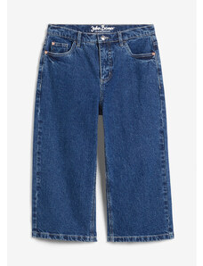 bonprix Culotte džínsy, vysoký pás, Capri, farba modrá